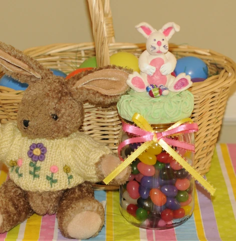 finished Easter craft tutorial make a bunny